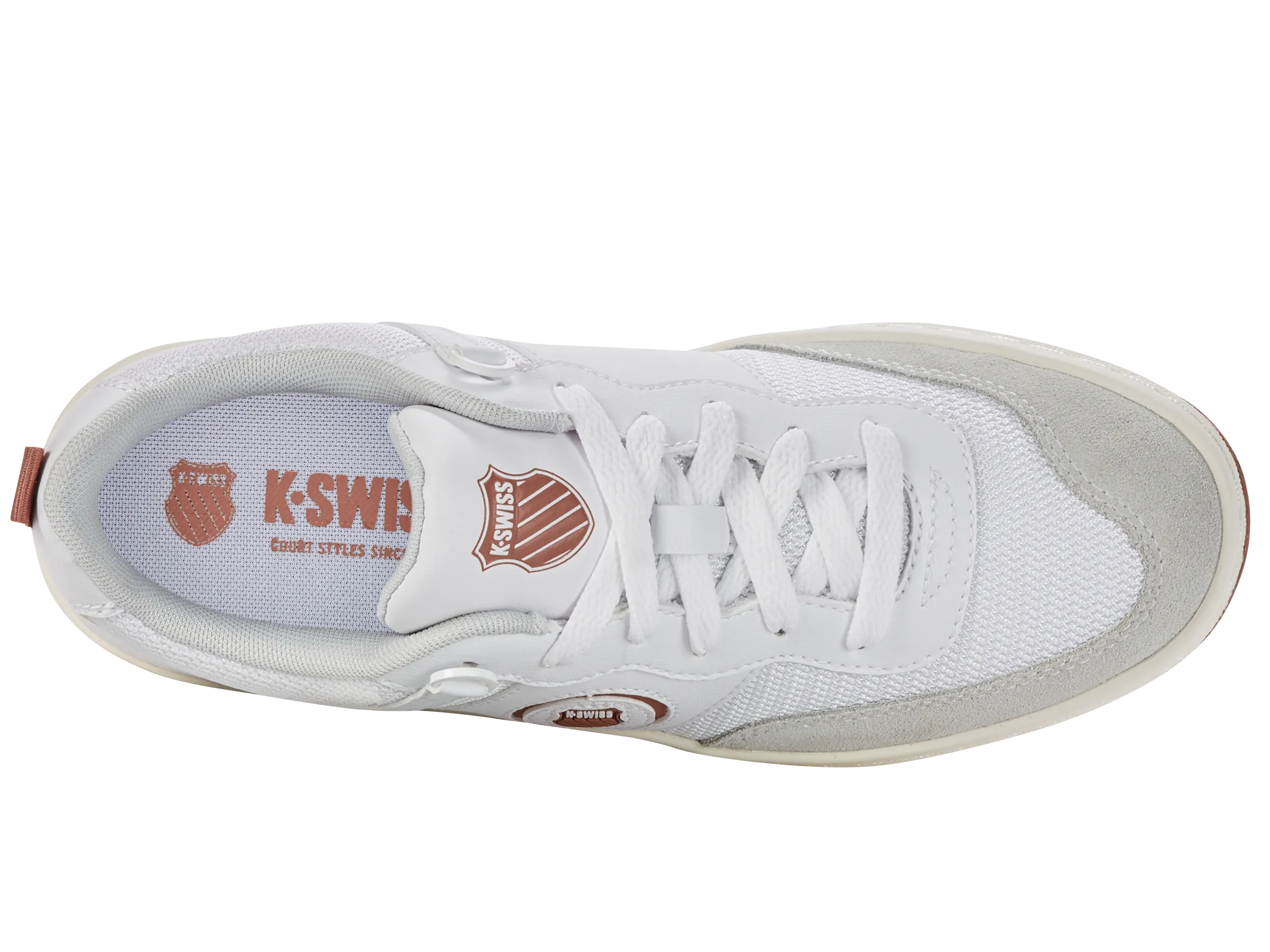 99075-962-M | K-VARSITY | WHITE/LIGHT MAHOGANY