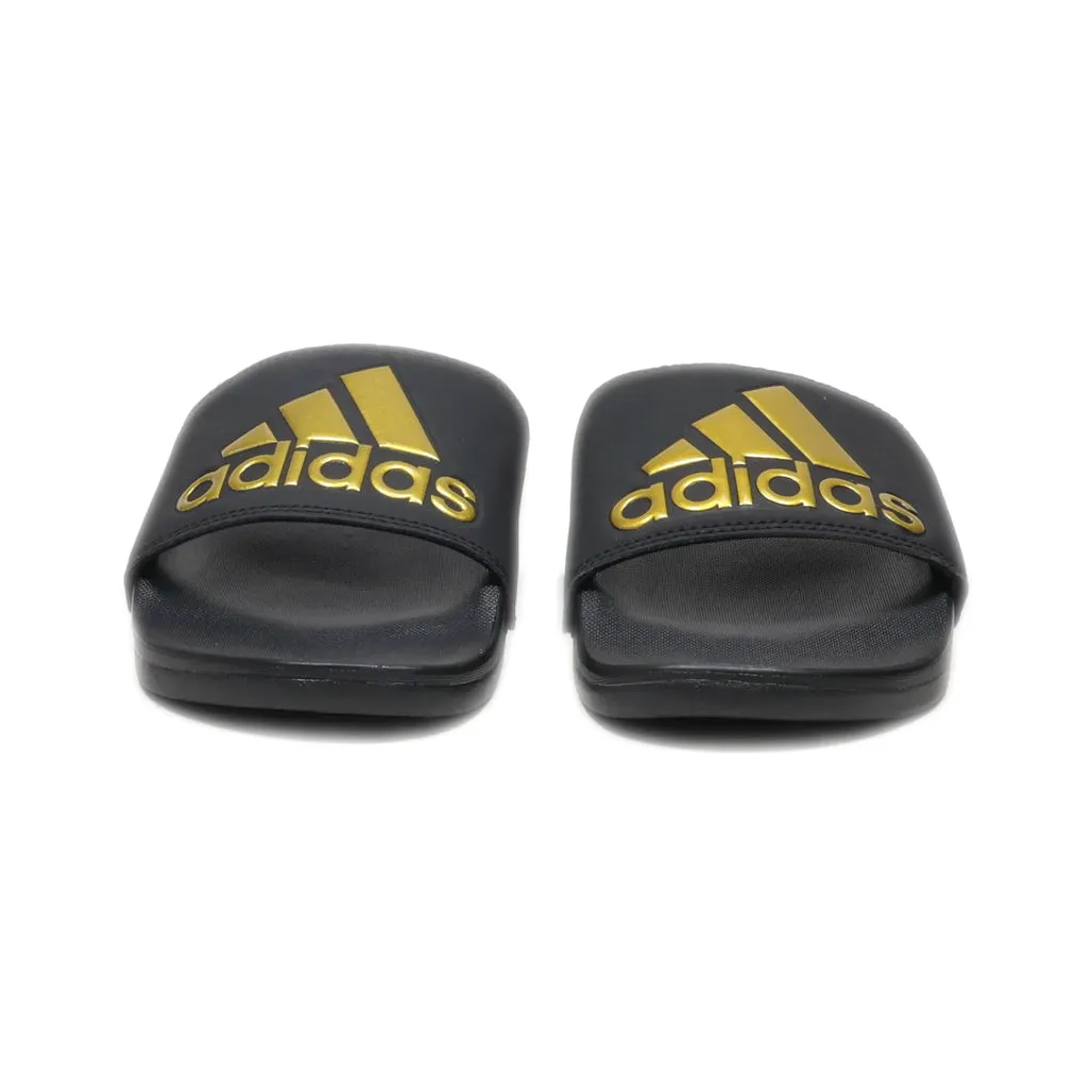 Adidas Adilette Comfort Slippers Leather Black Colour For Men