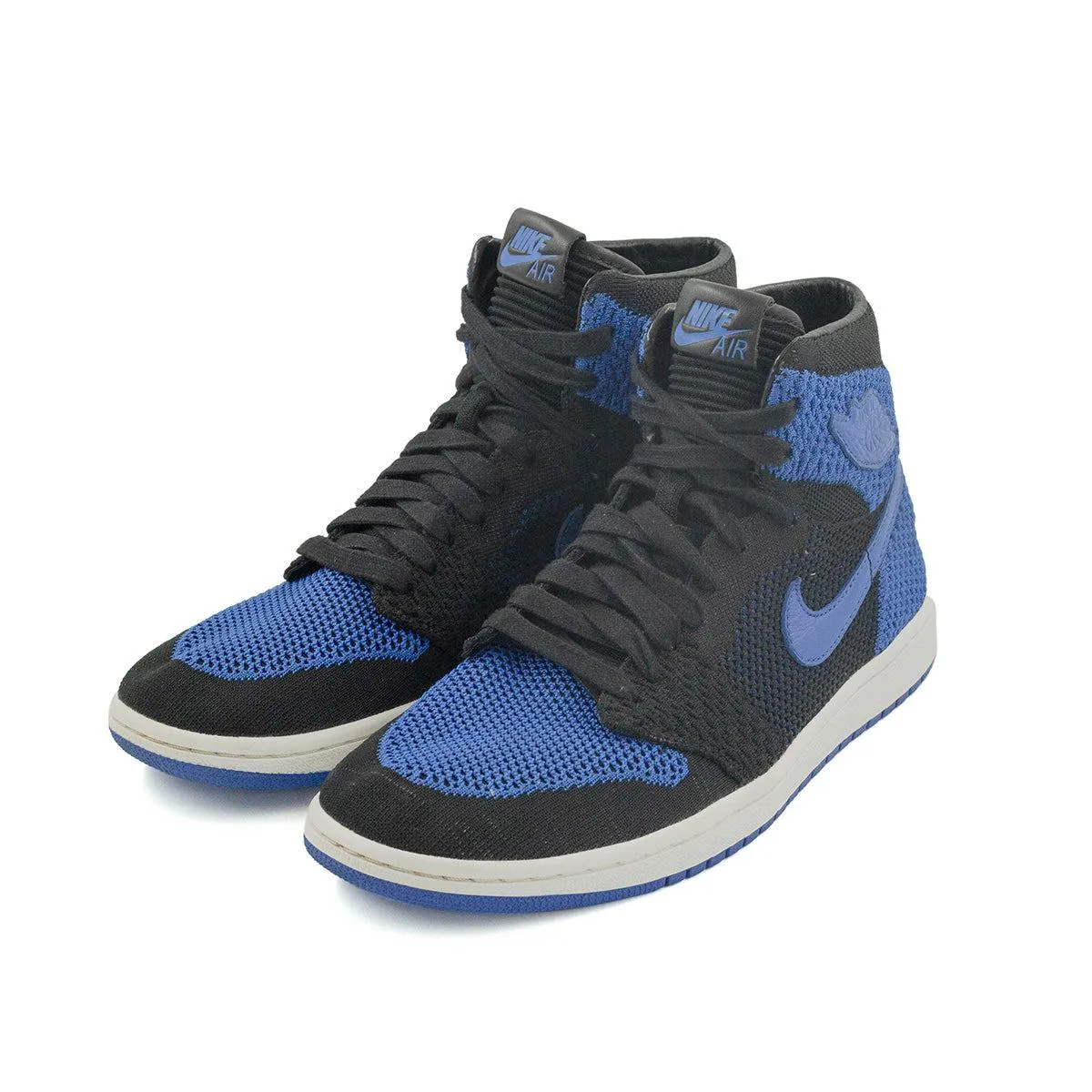 Air Jordan 1 Retro Og Flyknit High-Top Sneakers Fabric Blue Colour For Men