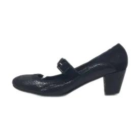 Amalfi Mid-Heel Shoes Leather Black Colour For Women