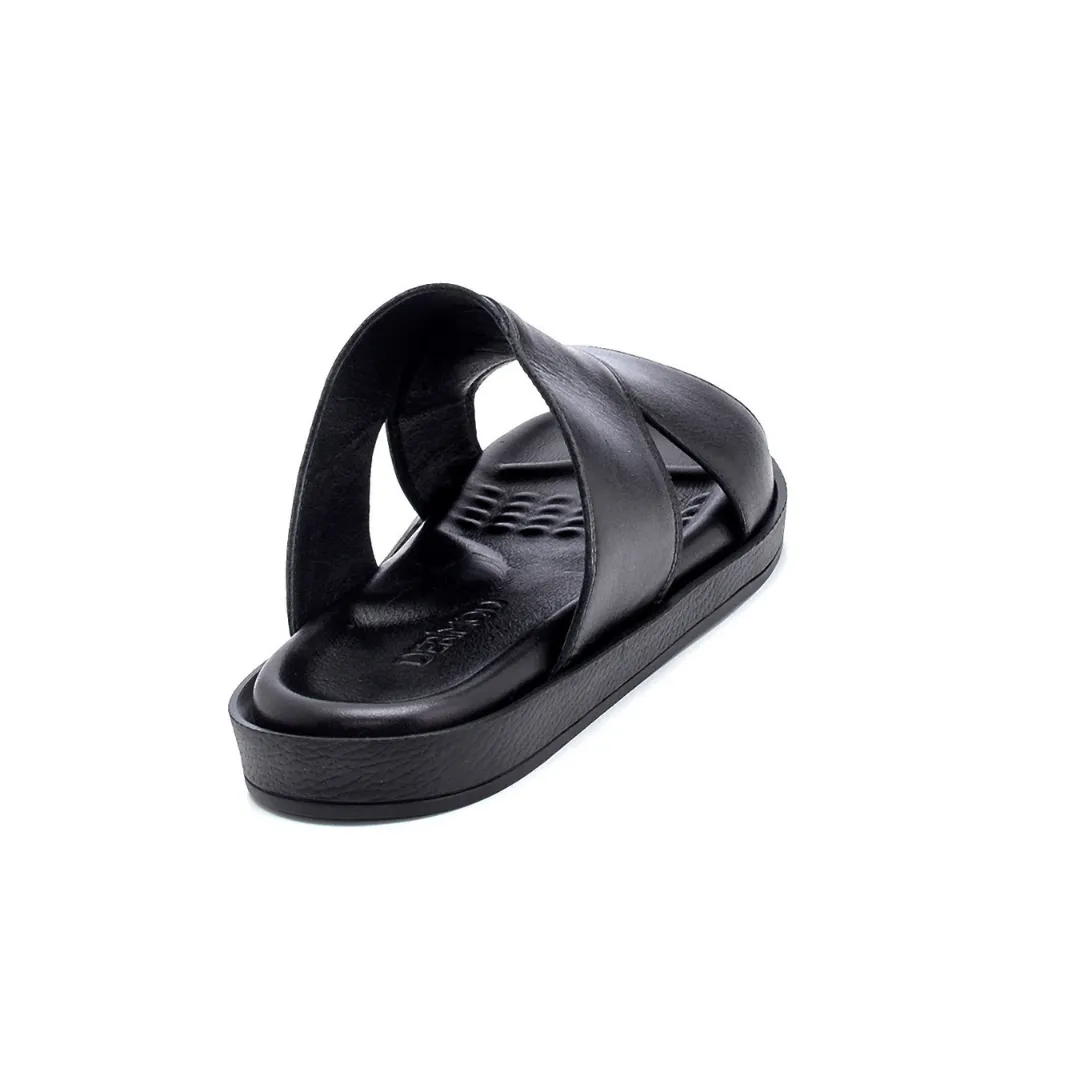 Black Men Leather Slipper