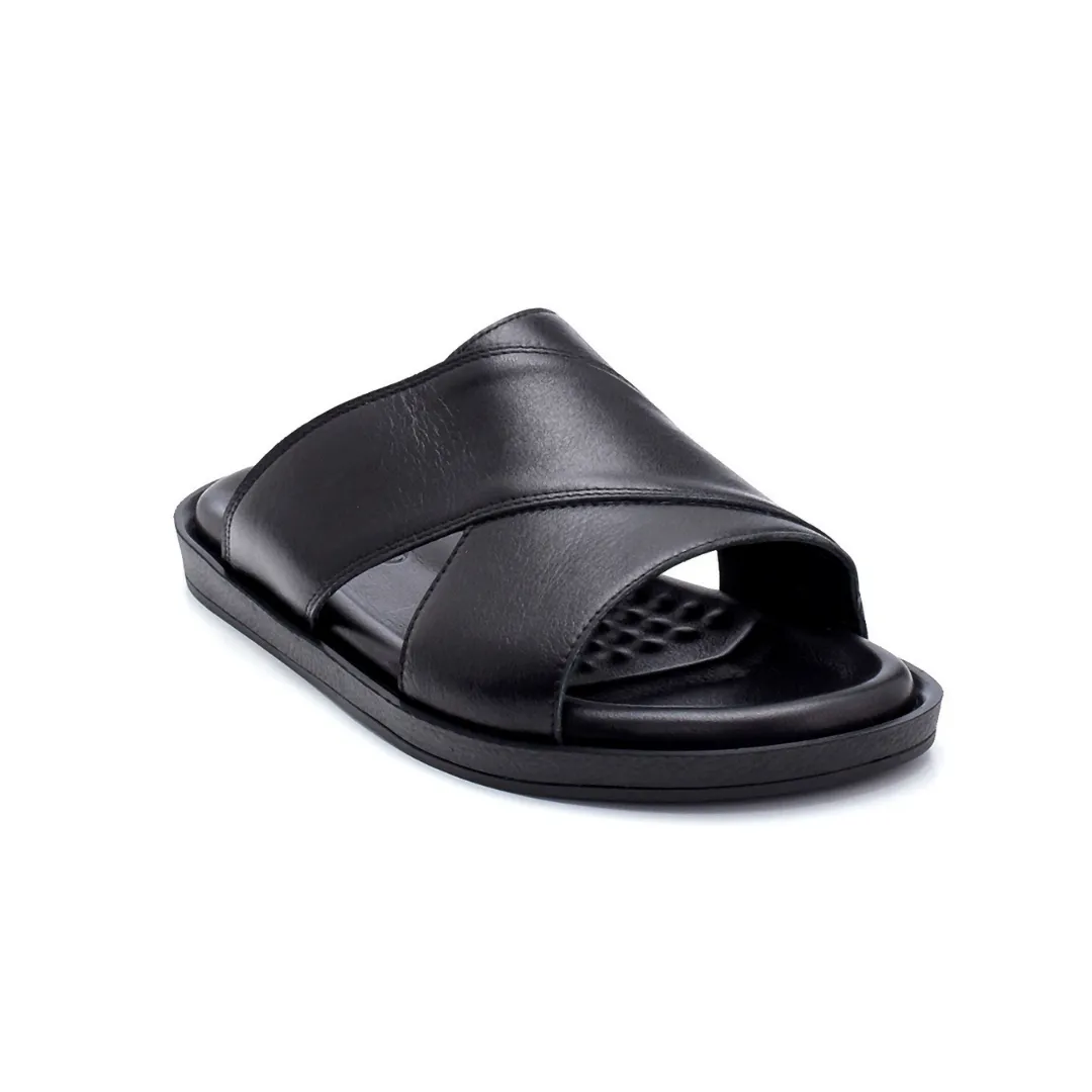 Black Men Leather Slipper