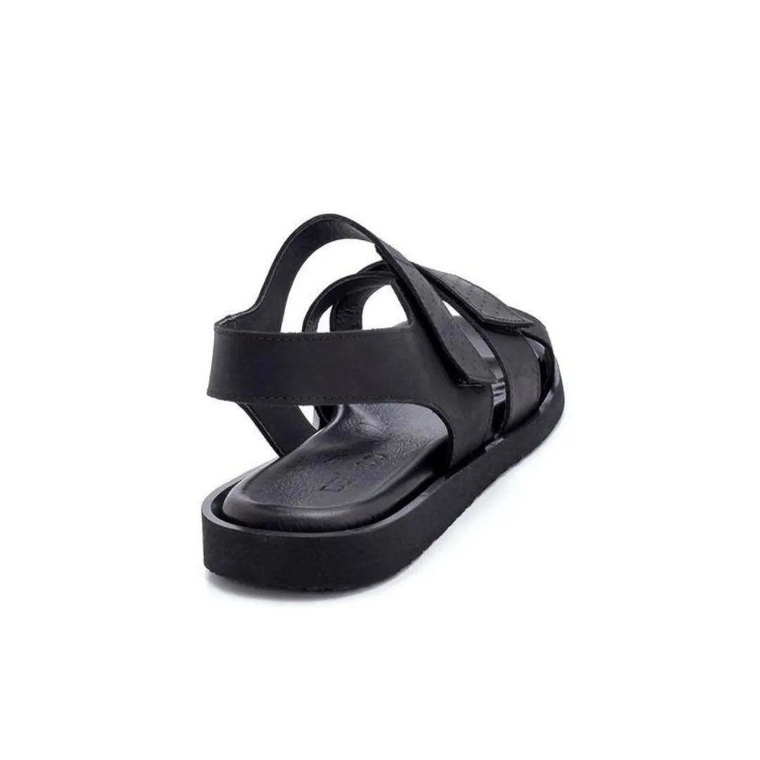 Black Men Nubuck Banded Sandal