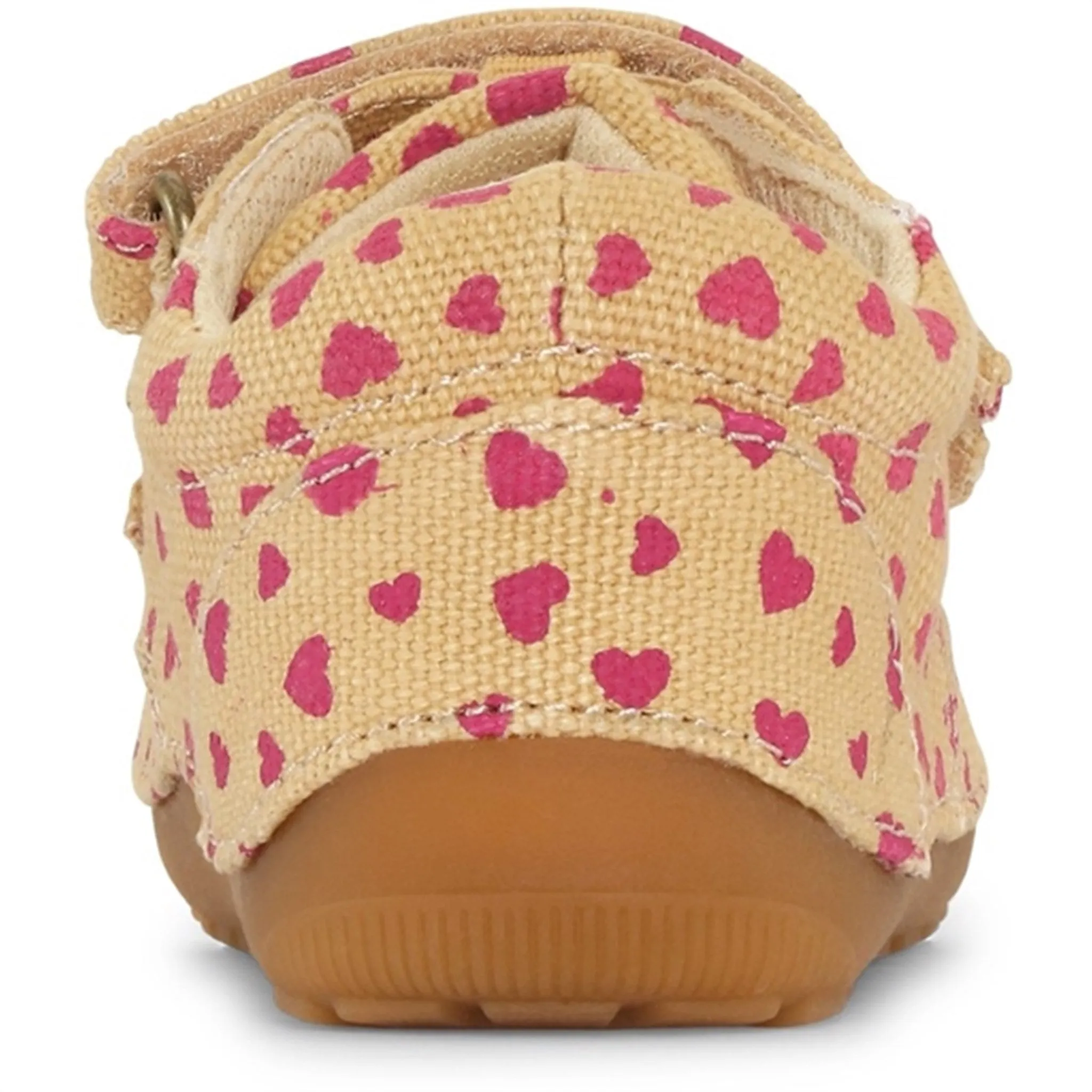 Bundgaard Prewalker Petit Strap Canvas Beige Hearts