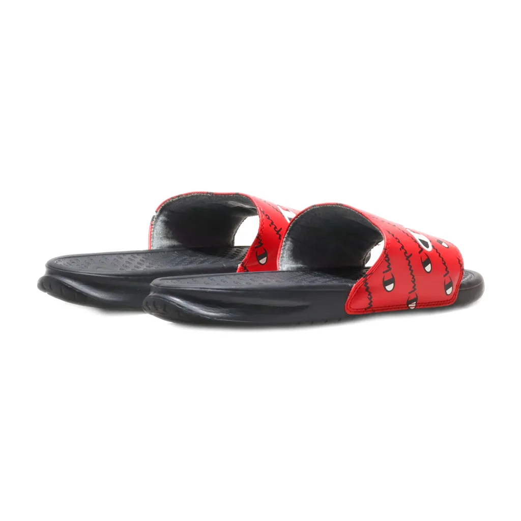 Champion Super Script Sliders Leather Red Colour For Men