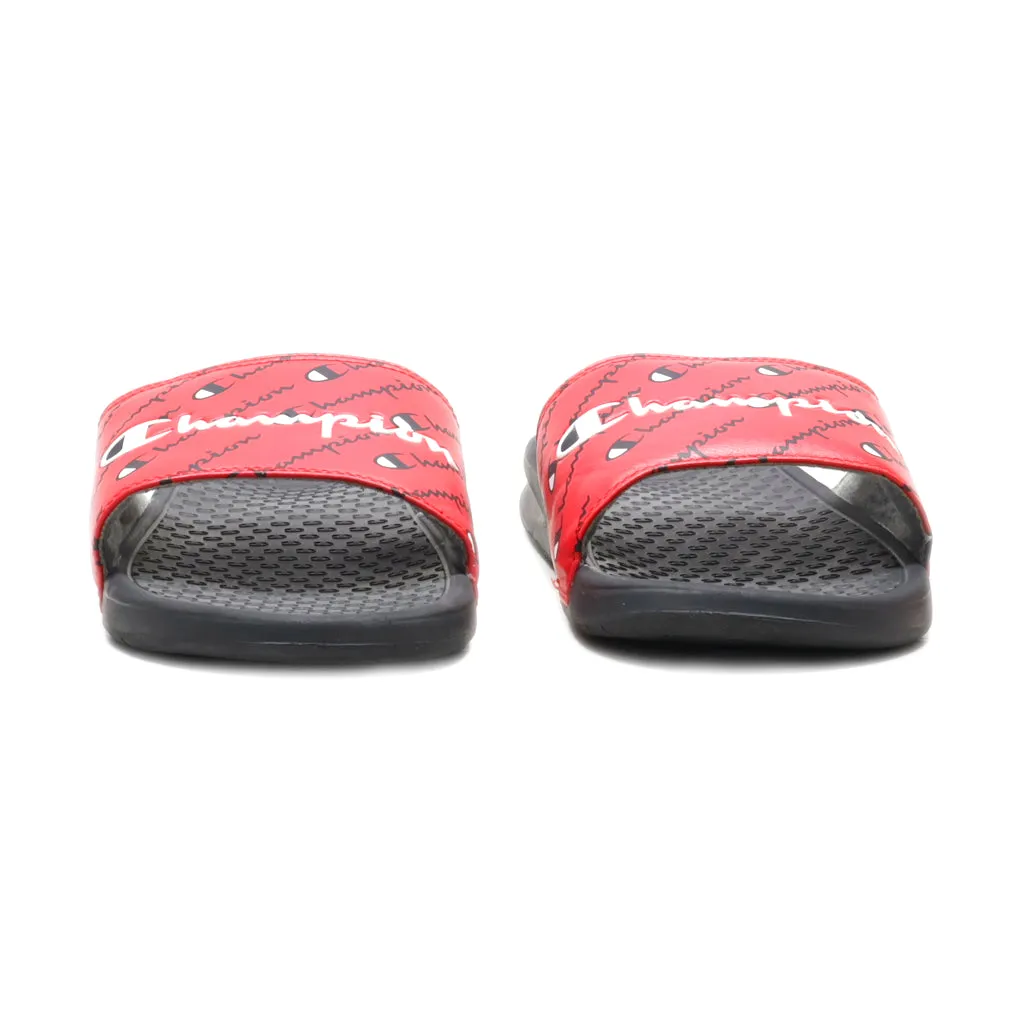 Champion Super Script Sliders Leather Red Colour For Men