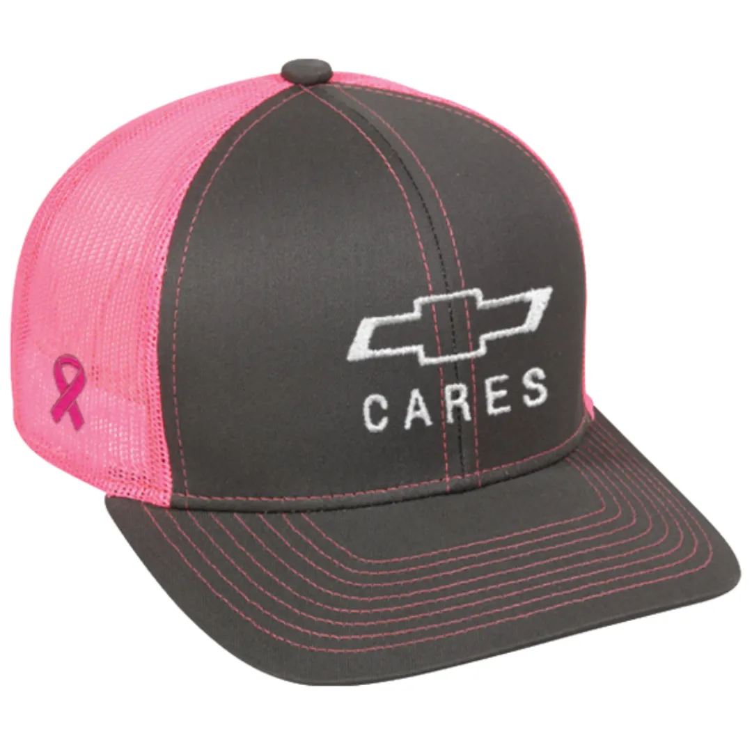 Charcoal Pink Mesh Breast Cancer Awareness Hat