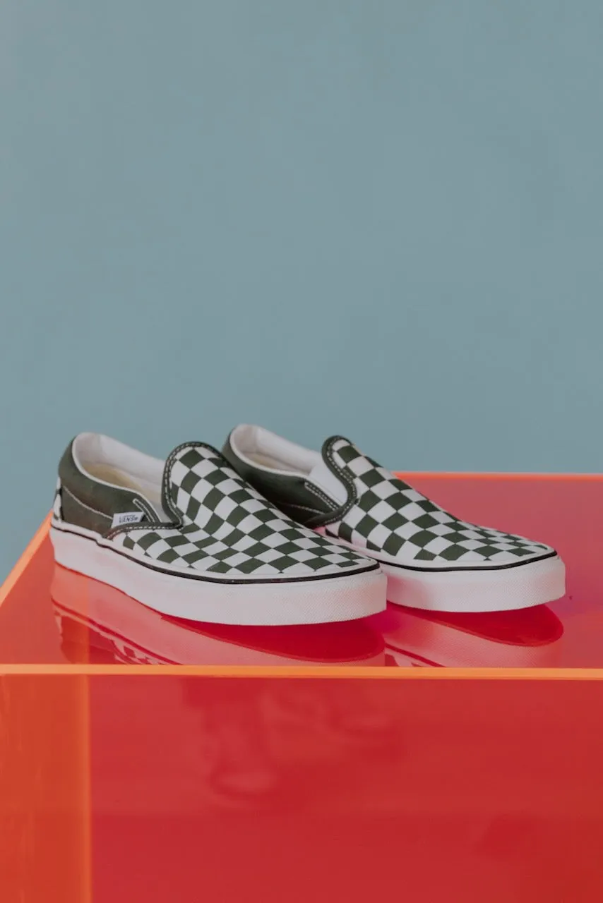 Checkerboard Slip On Vans