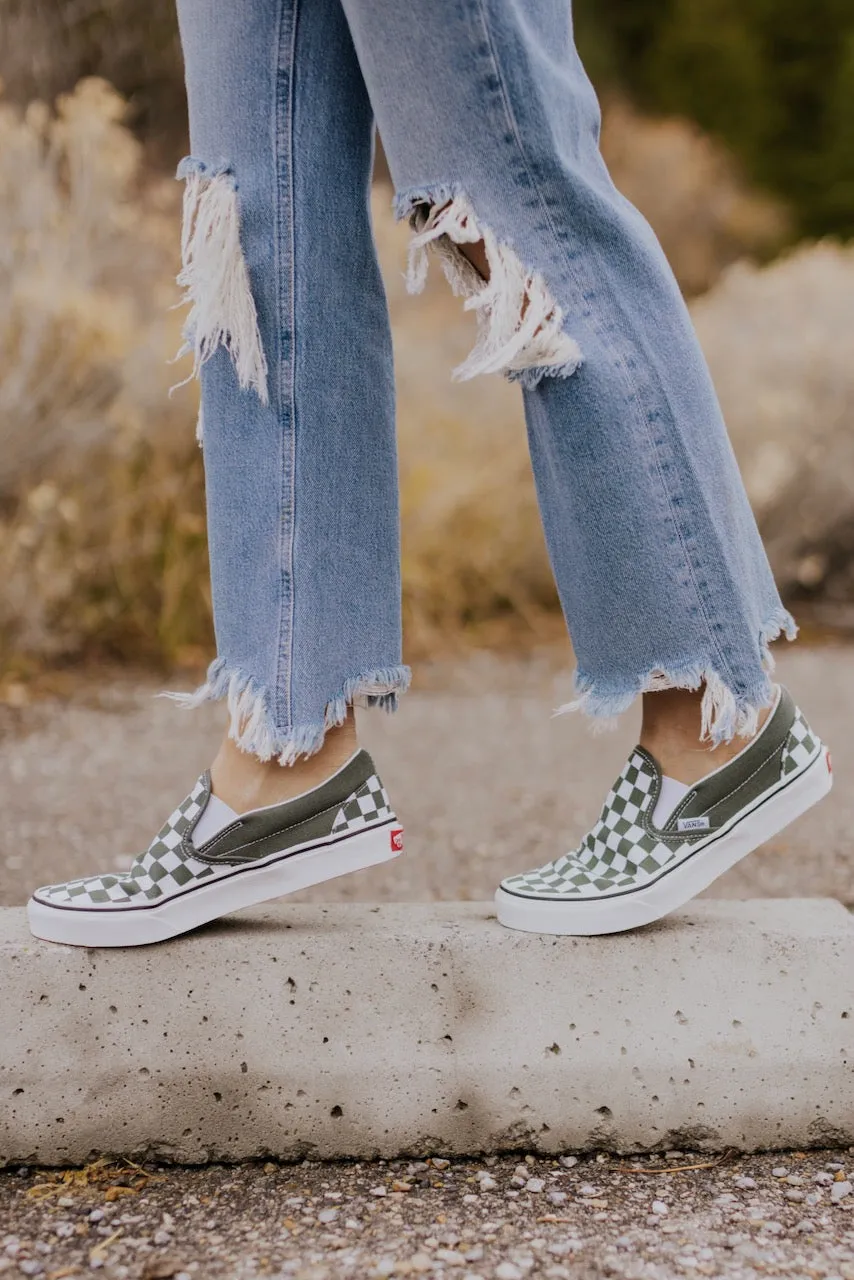 Checkerboard Slip On Vans