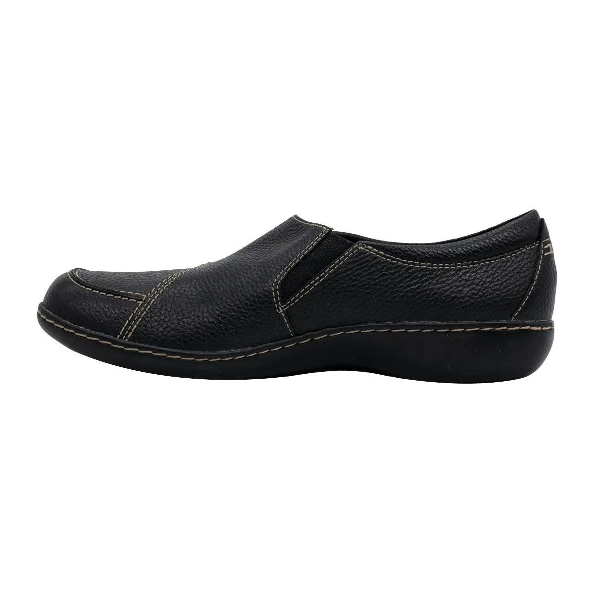 Clarks Ashland Lane Q Casual Flat Shoes Leather Black Colour For Women