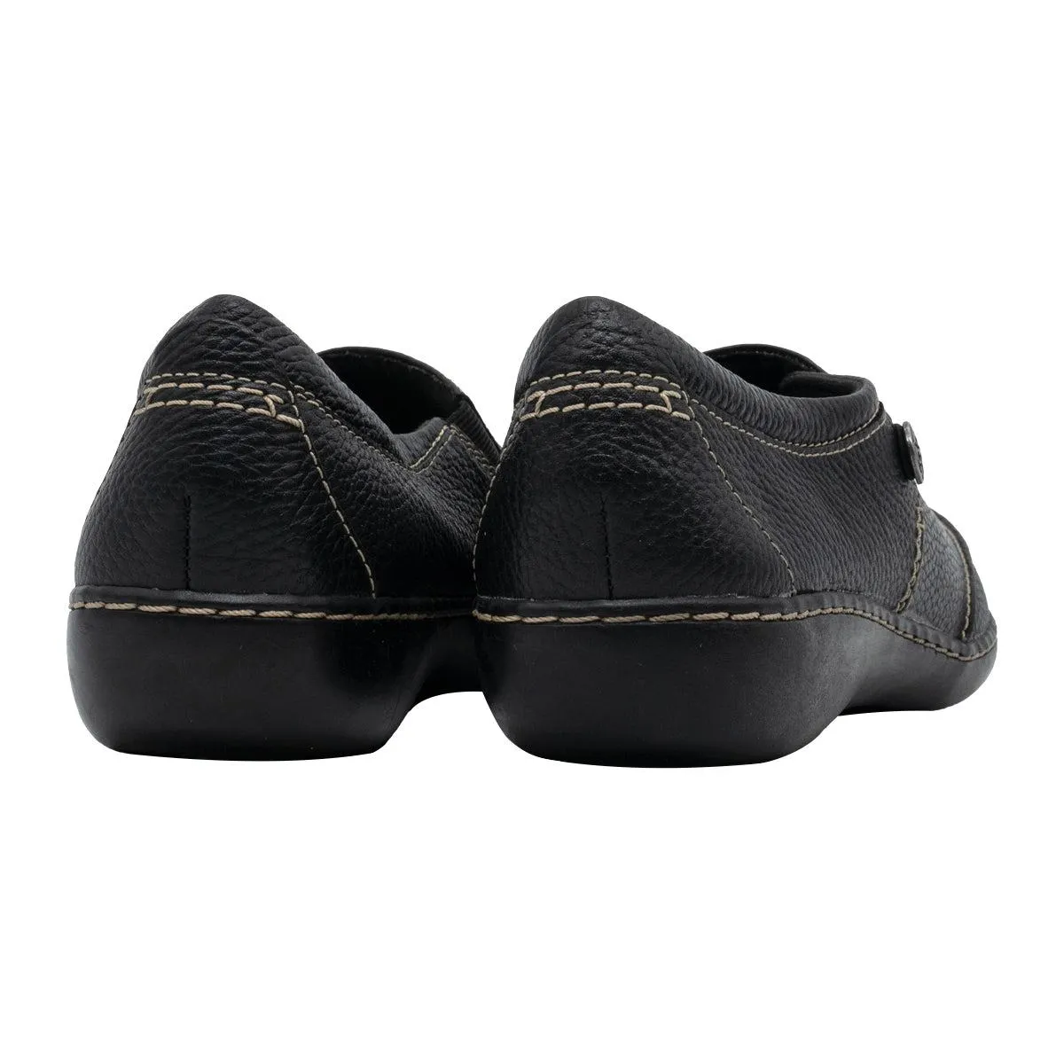 Clarks Ashland Lane Q Casual Flat Shoes Leather Black Colour For Women