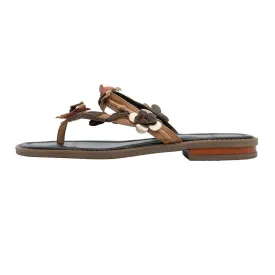 Clarks Flora Flat Sandals Fabric Brown Colour For Women