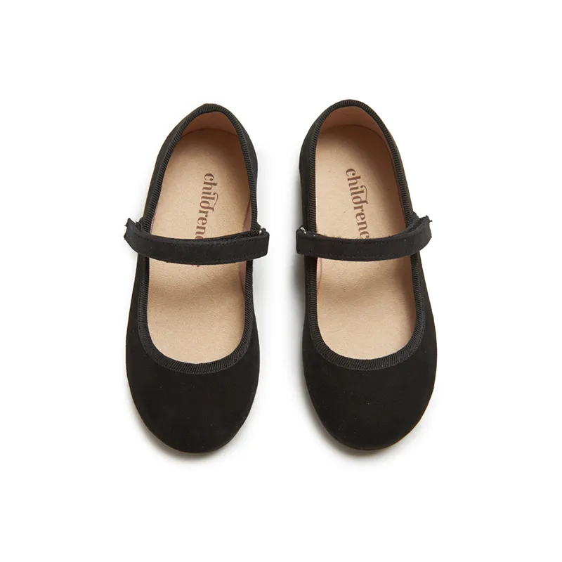 Classic Suede Mary Janes in Black by childrenchic