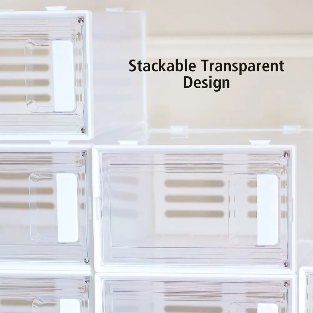 Clear Plastic Stackable Shoe Boxes Storage Containers