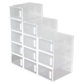 Clear Plastic Stackable Shoe Boxes Storage Containers