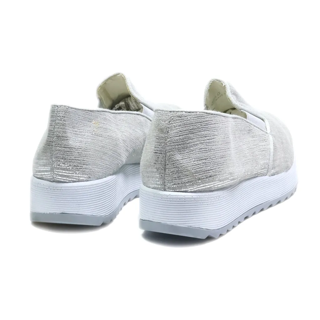 Closer By Chaussea Slip Ons Suede Silver Colour For Women