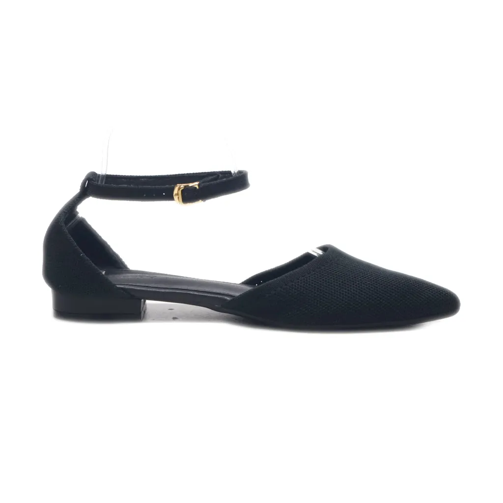 Cuccoo Flat Sandals Fabric Black Colour For Women