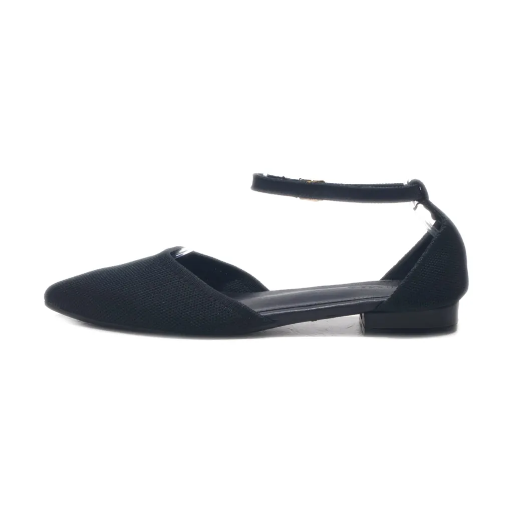 Cuccoo Flat Sandals Fabric Black Colour For Women