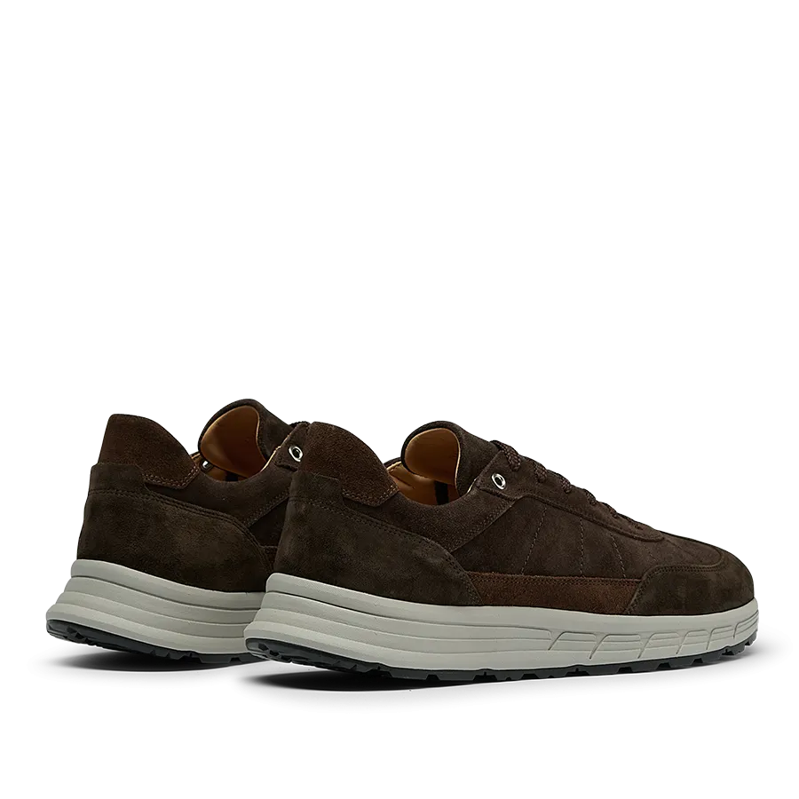 Dark Brown Suede Leather Renna Sneakers