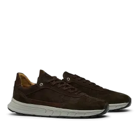 Dark Brown Suede Leather Renna Sneakers