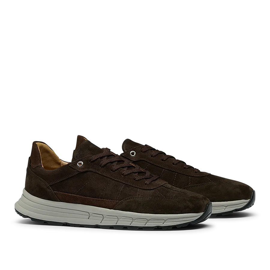 Dark Brown Suede Leather Renna Sneakers