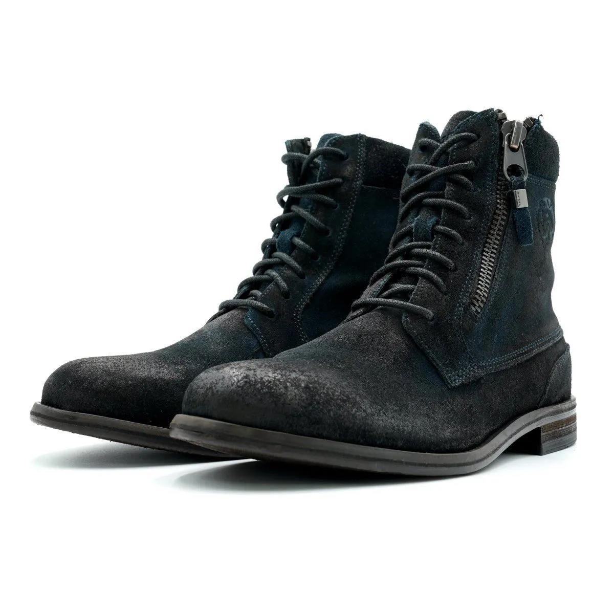 Diesel Jefferson Ankle Boots Suede Leather Blue Colour For Men