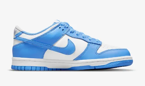 Dunks - Grade School -White University Blue