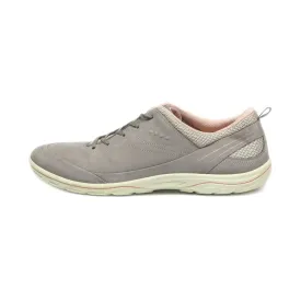 Ecco Lace Ups Leather Grey Colour For Women