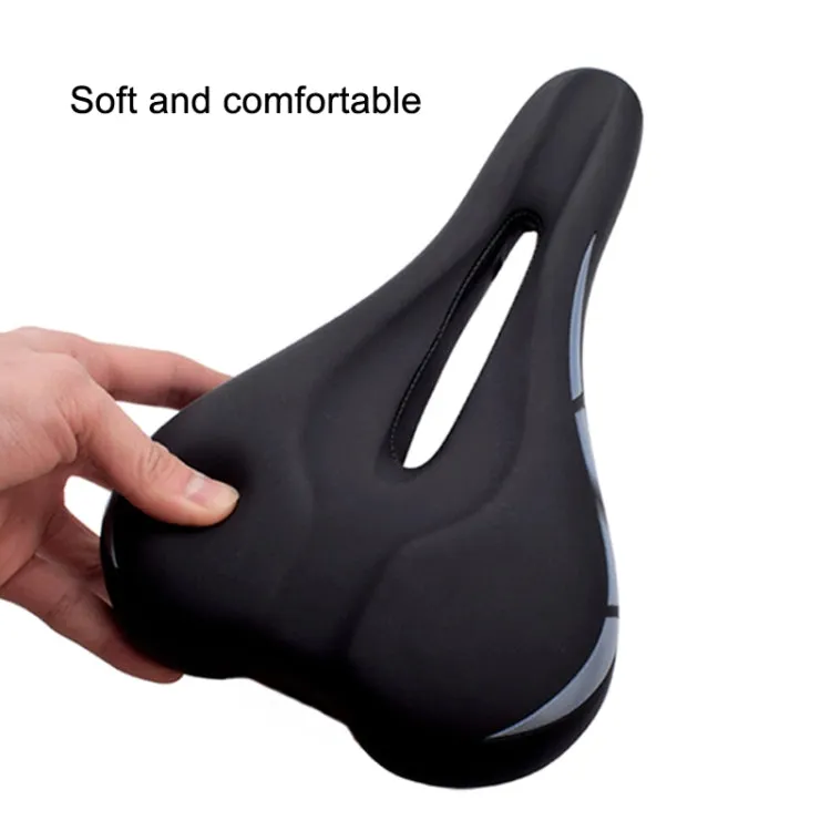 FMFXTR Bicycle Cushion Comfortable Hollow Breathable Saddle(Black)