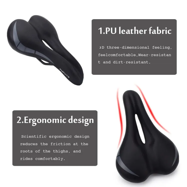 FMFXTR Bicycle Cushion Comfortable Hollow Breathable Saddle(Black)