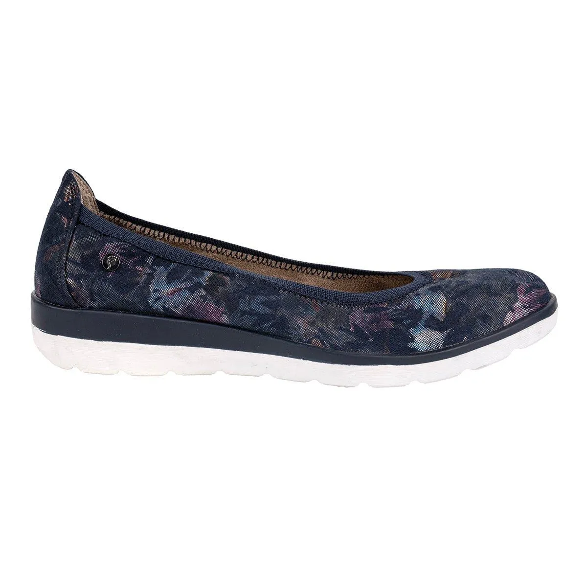 Footflex X Floral Print Ballerinas Fabric Blue Colour For Women