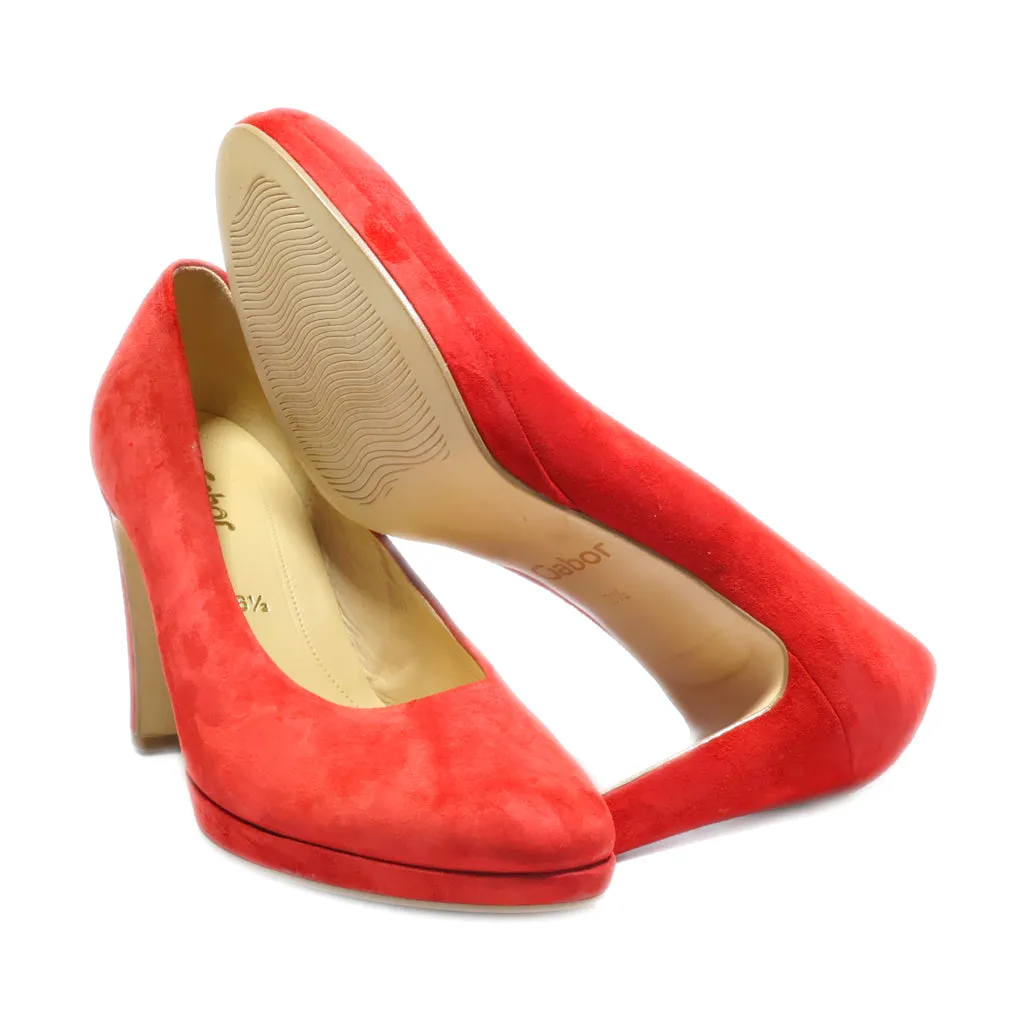 Gabor High-Heel Shoes Suede Red Colour For Women