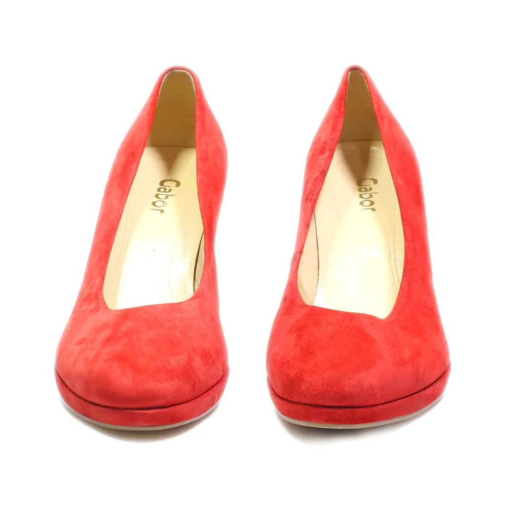 Gabor High-Heel Shoes Suede Red Colour For Women