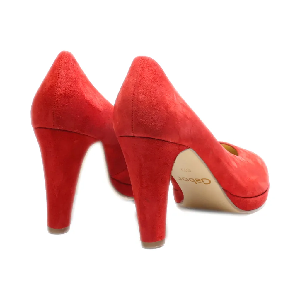 Gabor High-Heel Shoes Suede Red Colour For Women