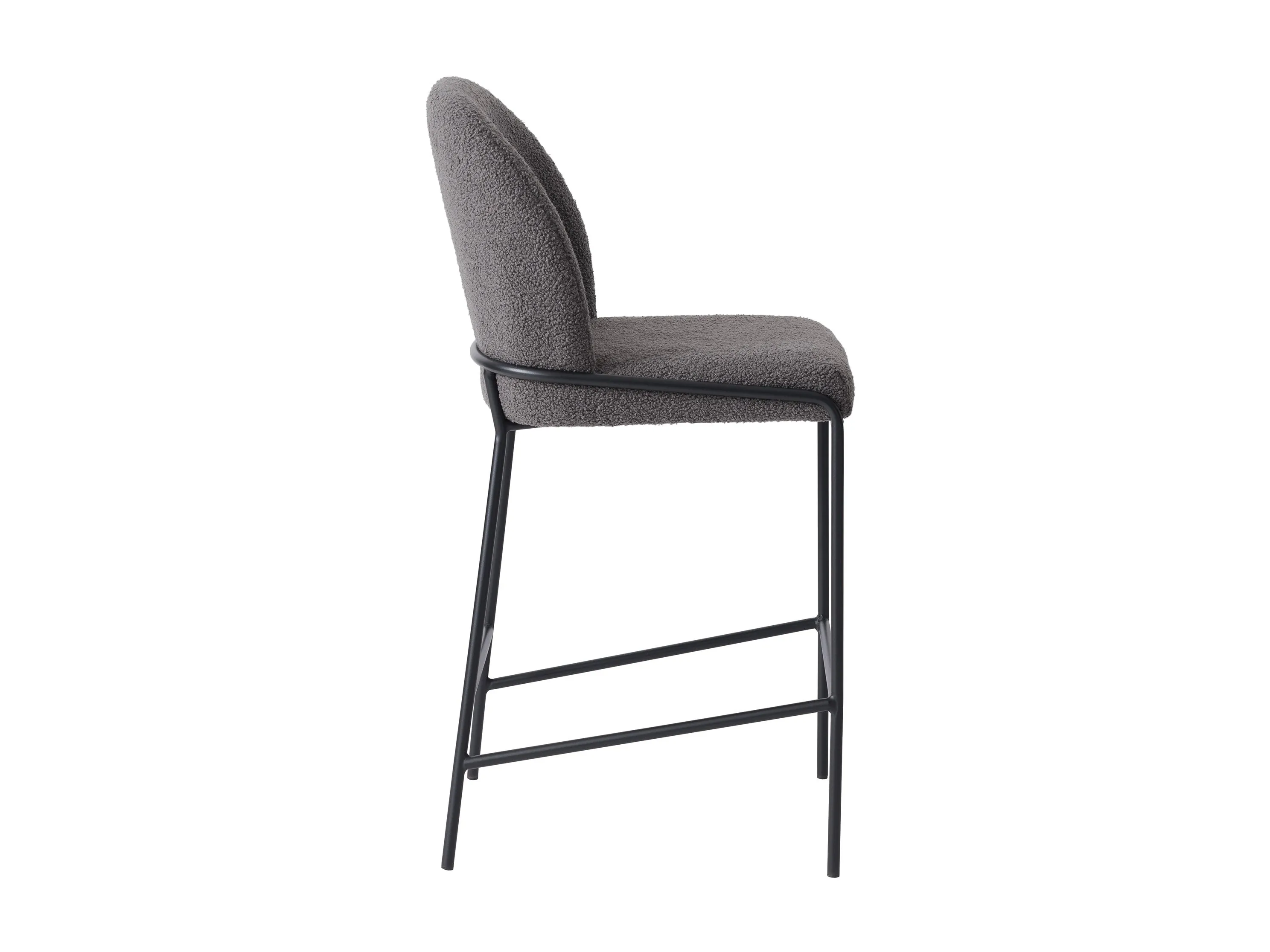 Grey Boucle Bar Stool