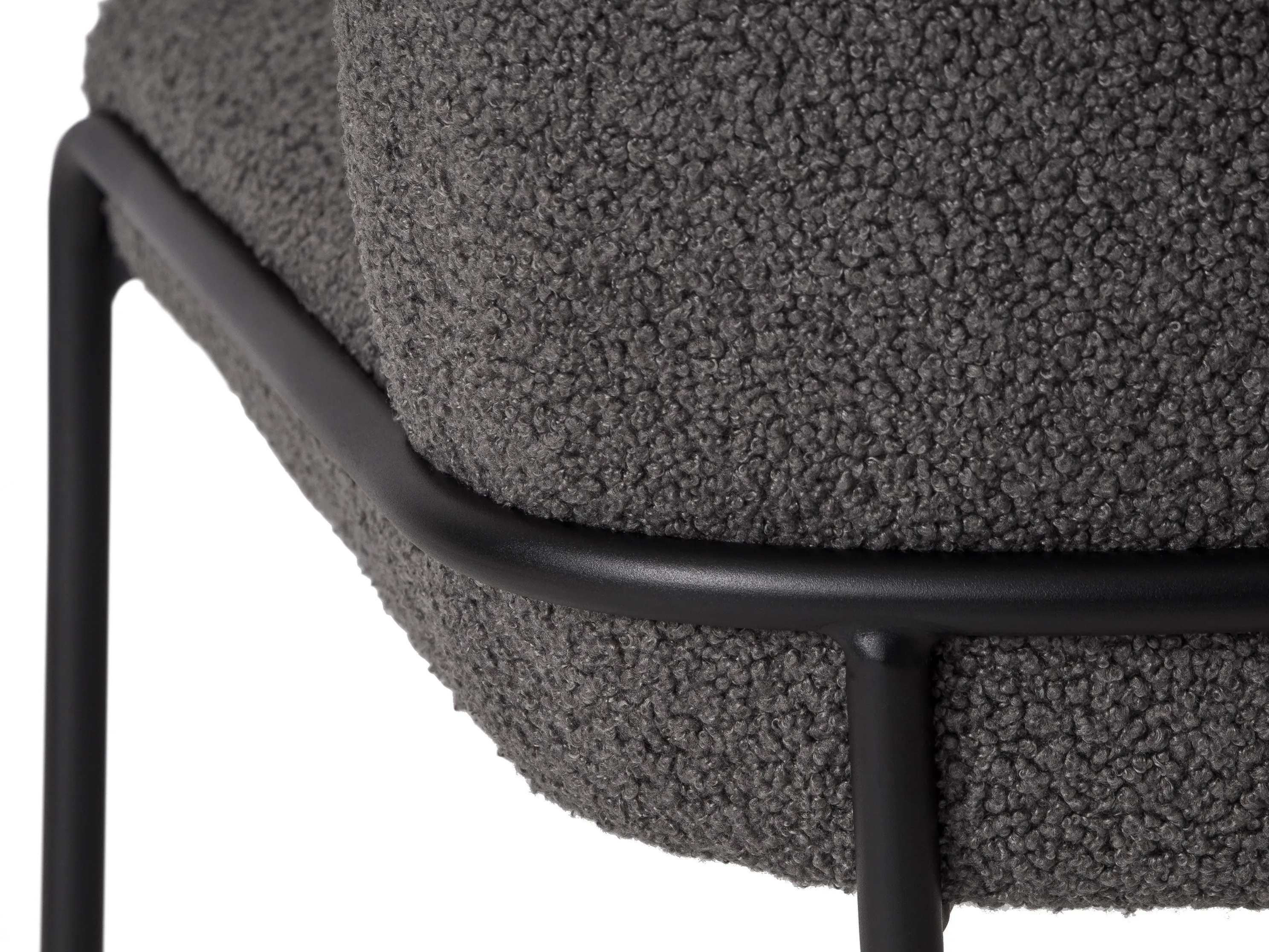 Grey Boucle Bar Stool