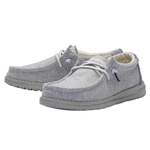 Hey Dude Boy's Wally Youth Steel Size 5 | Boy’s Shoes | Boy's Lace Up Loafers | Comfortable & Light-Weight