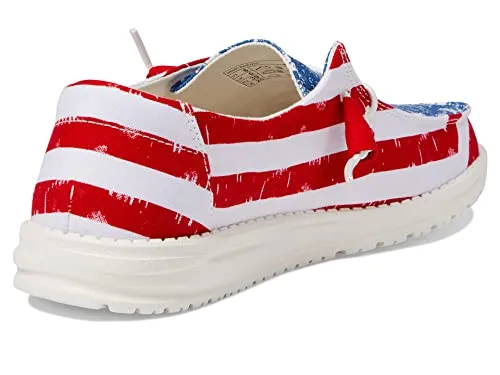 Hey Dude Women's Wendy Patriotic Star Spangled Size 8 | Women's Shoes | Women's Slip On Shoes | Comfortable & Light-Weight