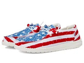 Hey Dude Women's Wendy Patriotic Star Spangled Size 8 | Women's Shoes | Women's Slip On Shoes | Comfortable & Light-Weight