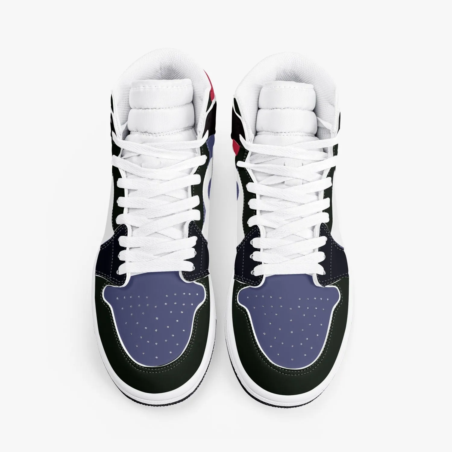 High-Top Leather Sneakers Black Purple