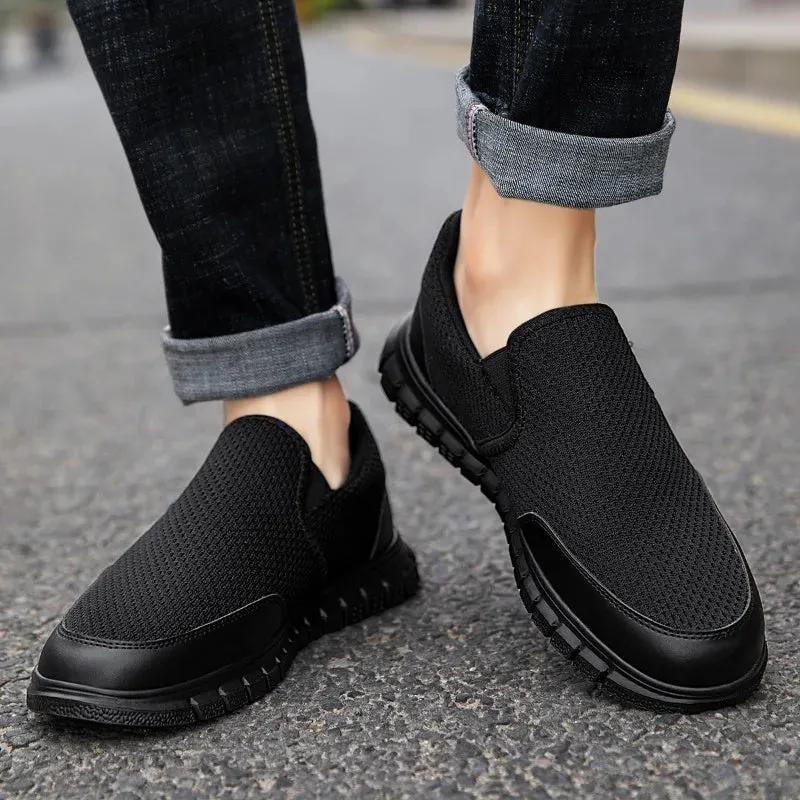 Hnzxzm New Fashion Men Work Shoes Breathable Comfortable Casual Sneakers Slip-on Flat Walking Footwear Shoe Zapatillas Hombre Size 46