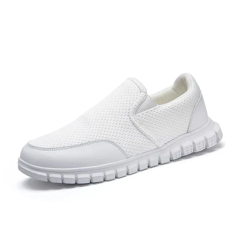 Hnzxzm New Fashion Men Work Shoes Breathable Comfortable Casual Sneakers Slip-on Flat Walking Footwear Shoe Zapatillas Hombre Size 46