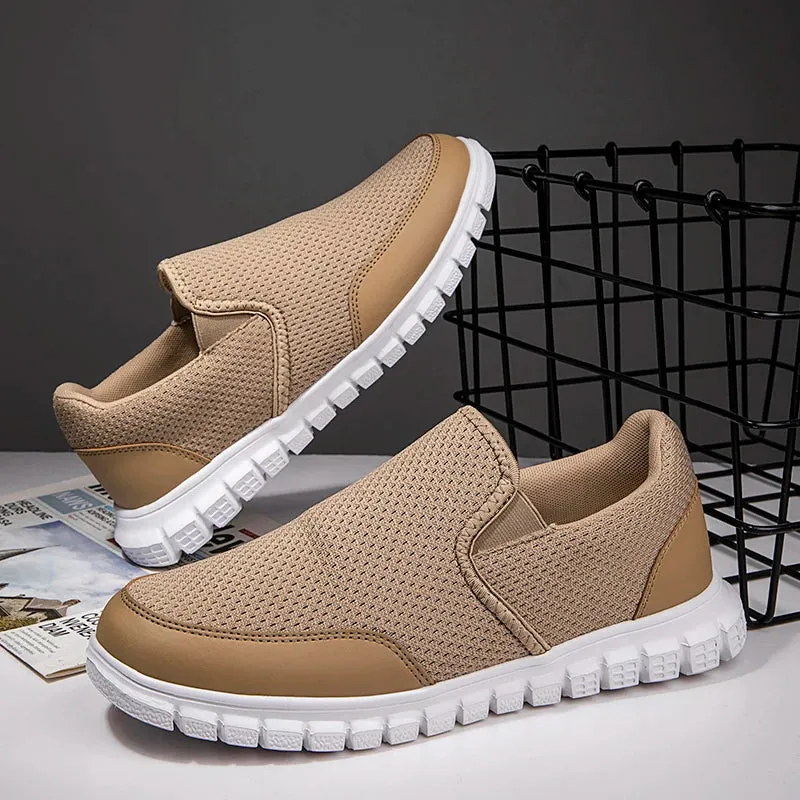 Hnzxzm New Fashion Men Work Shoes Breathable Comfortable Casual Sneakers Slip-on Flat Walking Footwear Shoe Zapatillas Hombre Size 46