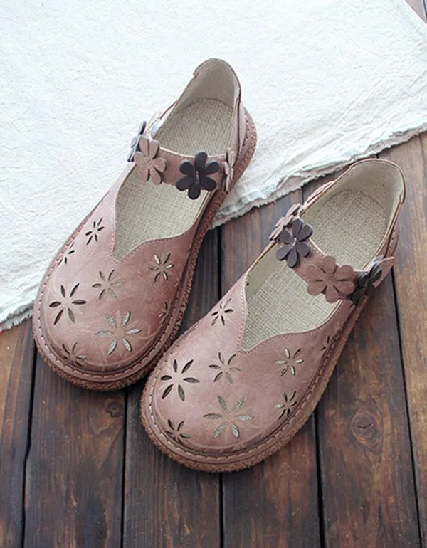 Hollow Thick-soled Comfortable Retro Handmade Shoes