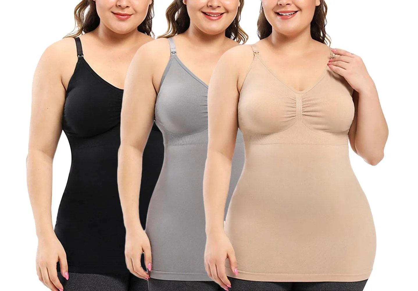 iLoveSIA 3PACK Plus Size comfortable breathable Nursing Tank Top