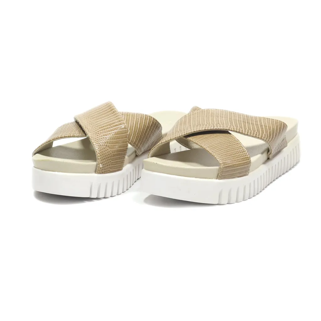 Ilse Jacobsen Flip Flops Leather Beige Colour For Women