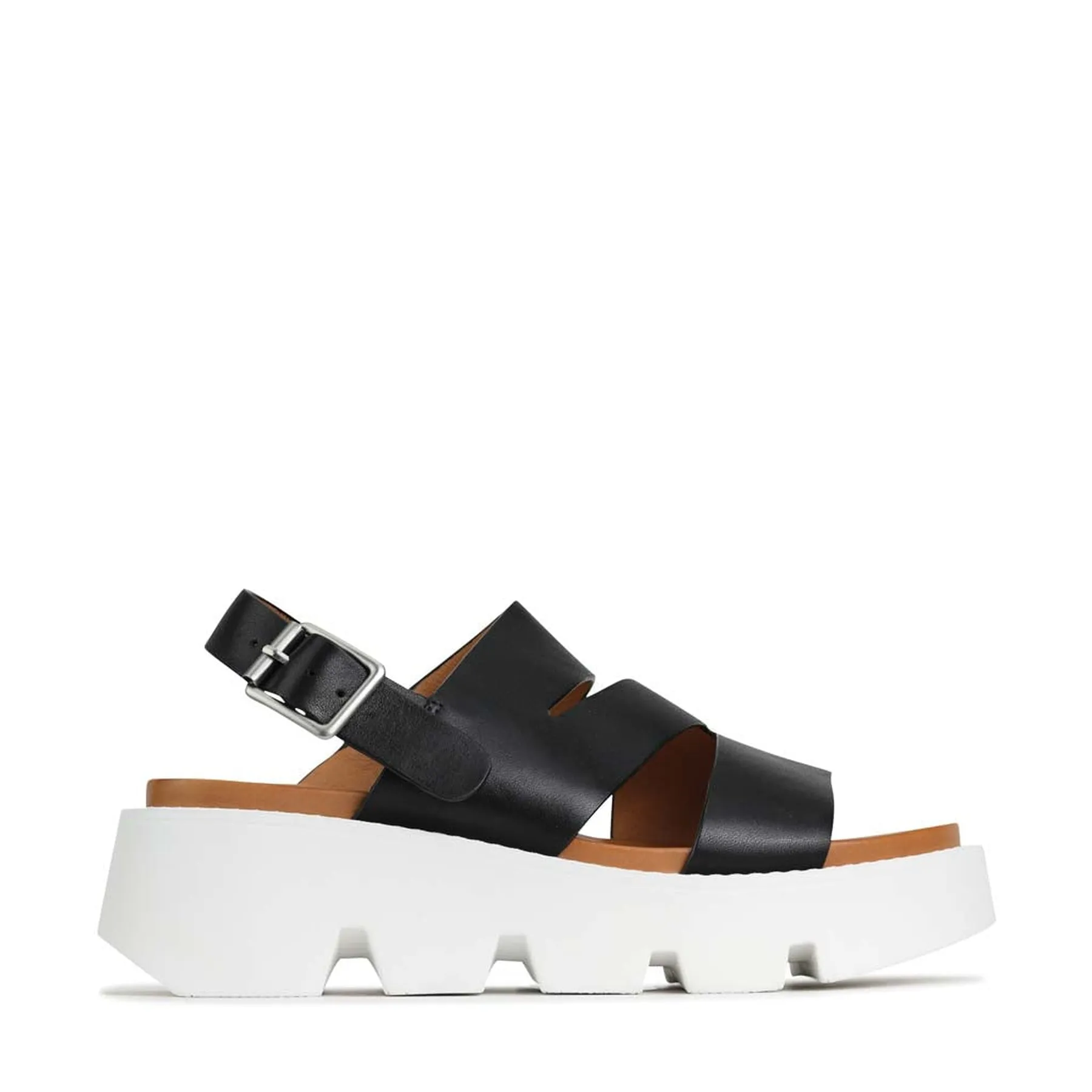 KAILI LEATHER PLATFORM WEDGE SANDALS