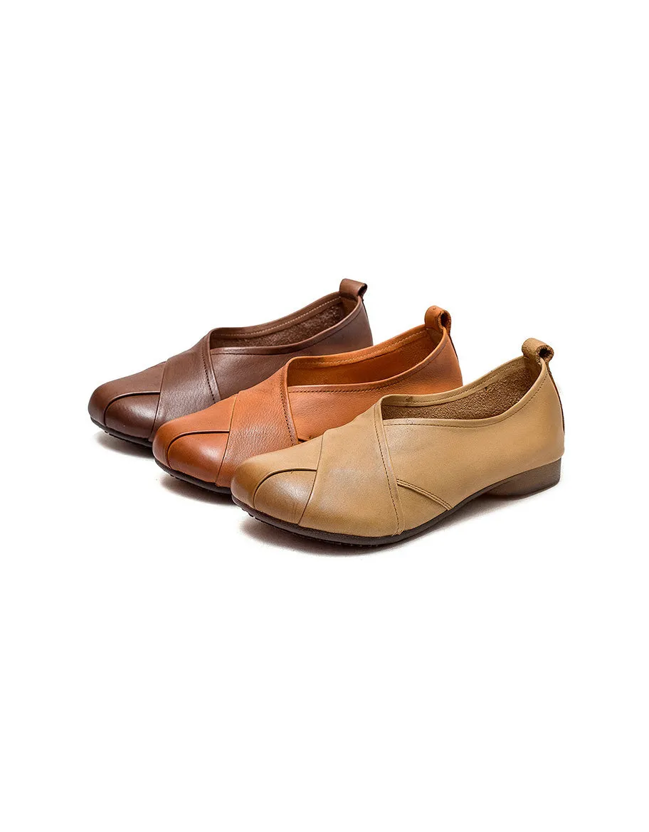 Leather Cross Comfortable Retro Flat Shoes