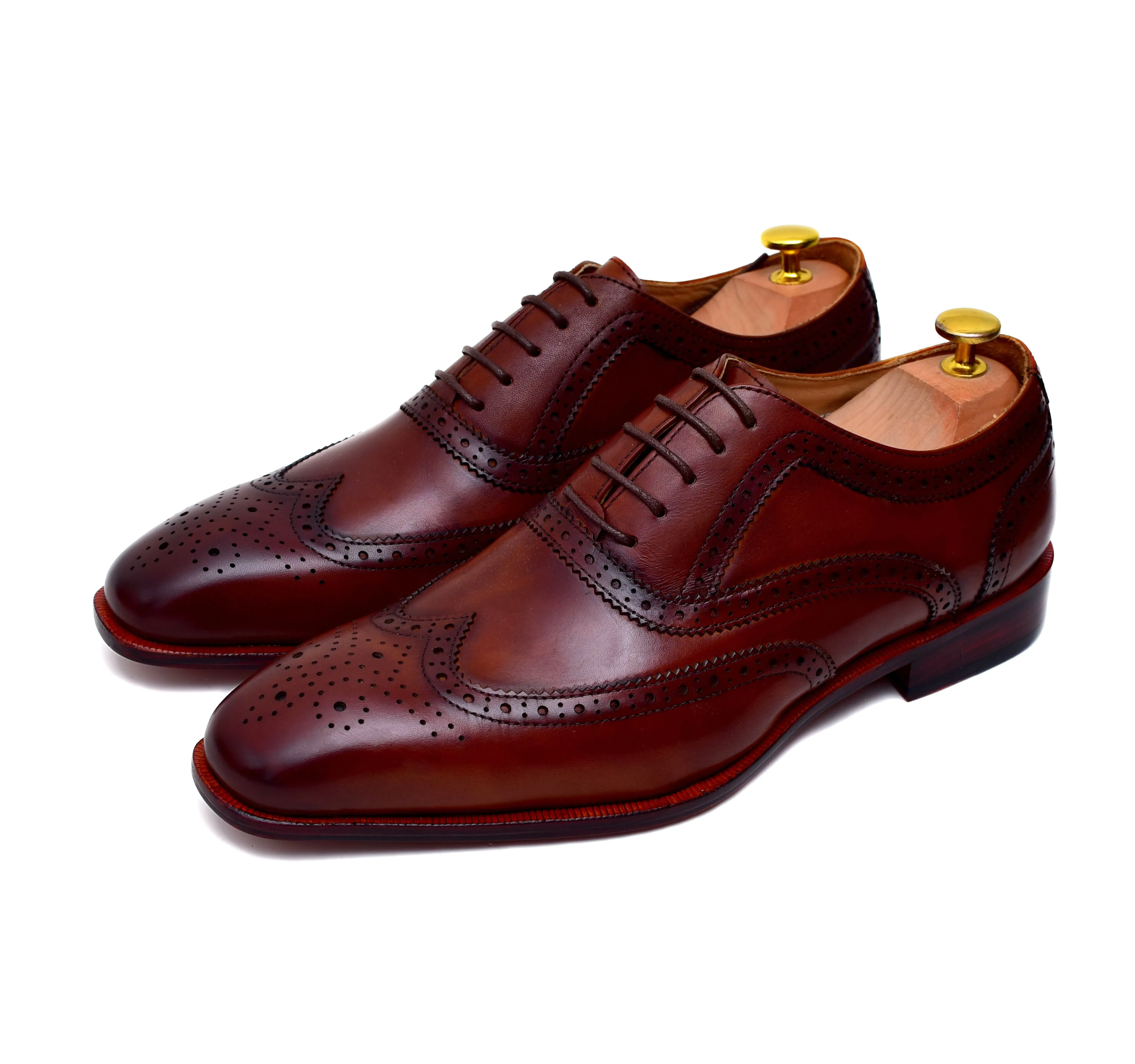 Lincoln - Brown Leather Wingtip Oxfords