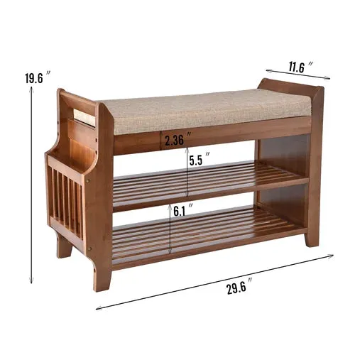 Looma Solid Wood Shoe Multifunctional Bench